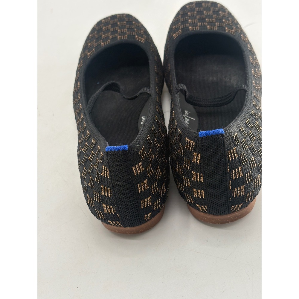 Rothy's Shoes Max Square Mary Jane Flat Women Size 8 Black Tan - Picture 6 of 8
